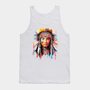 American Native Indian Brave Warrior Inspiration People Abstract Tank Top